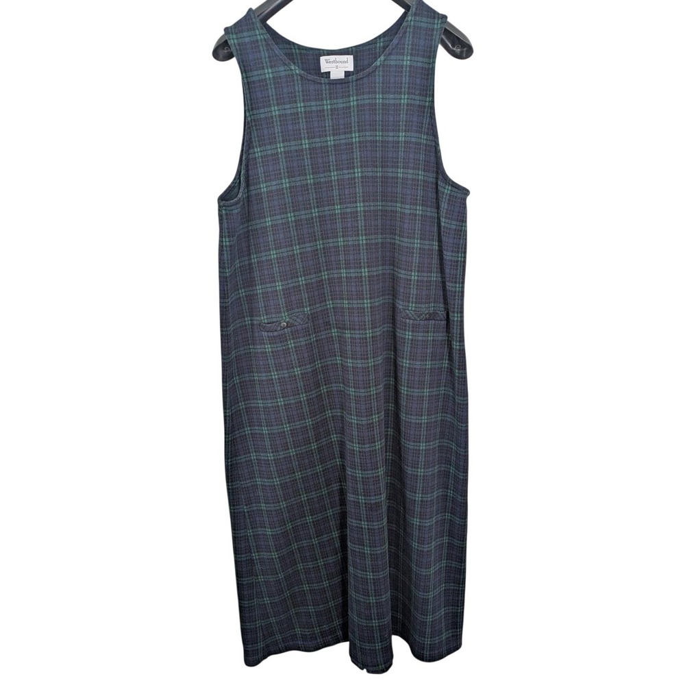 Westbound Vintage 90s Y2K Sleeveless Tartan Maxi Dress 1X